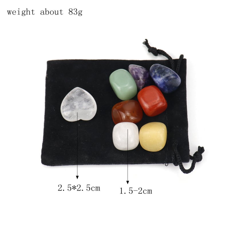 Σετ λίθων για γιόγκα chakras — agat, γυαλισμένα, φυσικό υλικό, φυσική προέλευση, με σχήμα