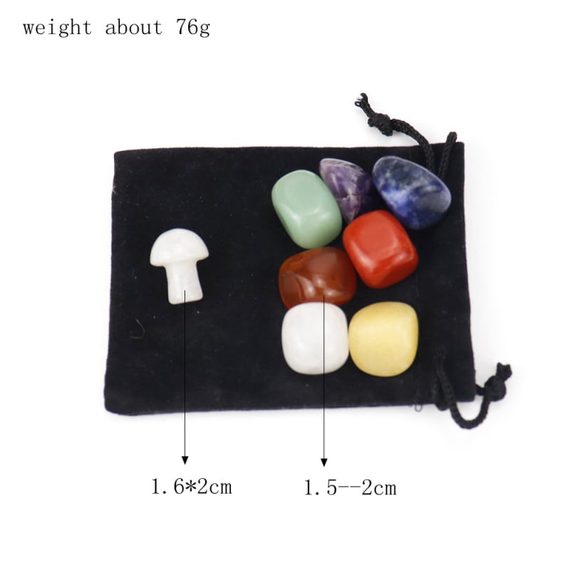 Σετ λίθων για γιόγκα chakras — agat, γυαλισμένα, φυσικό υλικό, φυσική προέλευση, με σχήμα