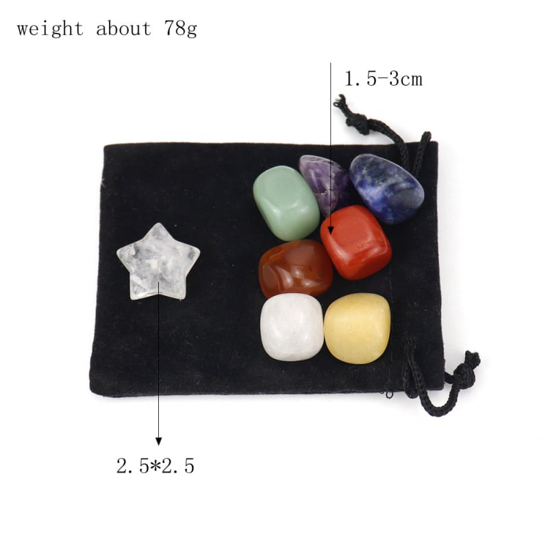 Σετ λίθων για γιόγκα chakras — agat, γυαλισμένα, φυσικό υλικό, φυσική προέλευση, με σχήμα