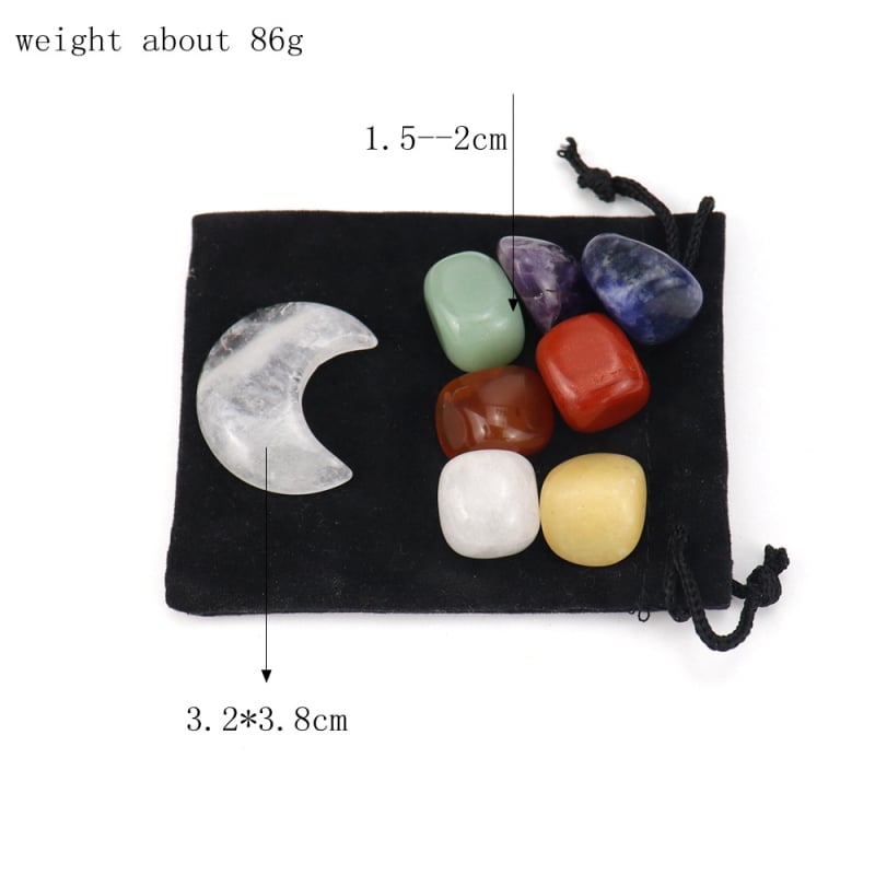 Σετ λίθων για γιόγκα chakras — agat, γυαλισμένα, φυσικό υλικό, φυσική προέλευση, με σχήμα