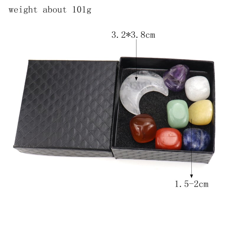 Σετ λίθων για γιόγκα chakras — agat, γυαλισμένα, φυσικό υλικό, φυσική προέλευση, με σχήμα