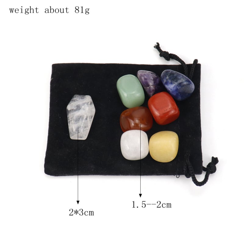 Σετ λίθων για γιόγκα chakras — agat, γυαλισμένα, φυσικό υλικό, φυσική προέλευση, με σχήμα