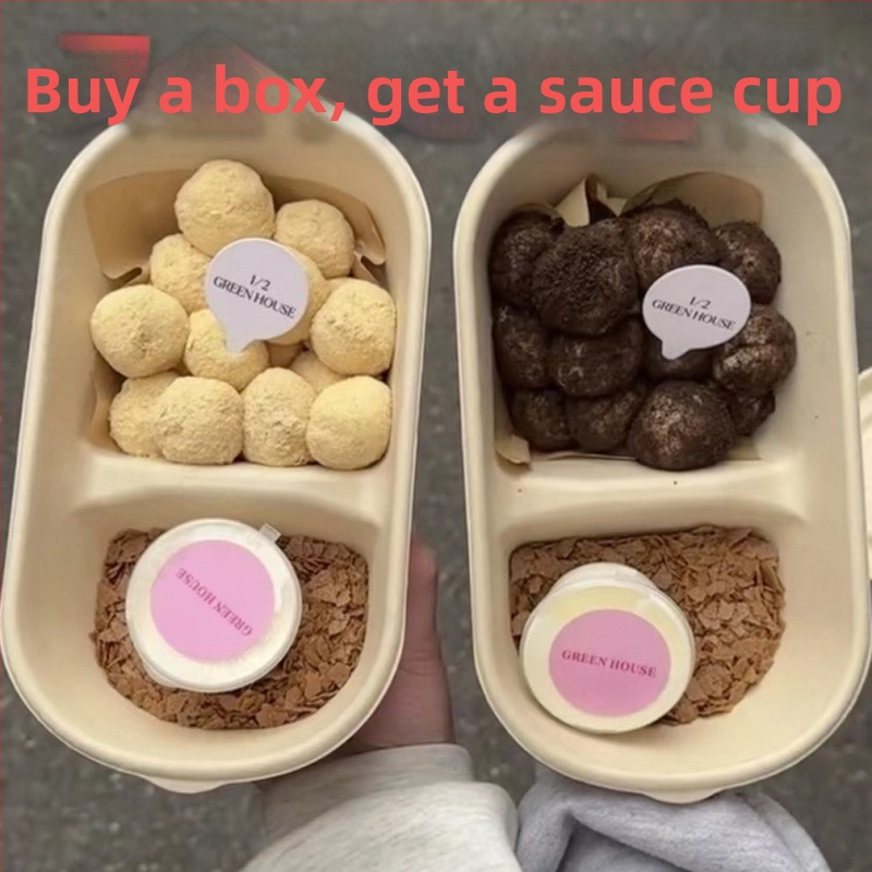 Krabica na mochI s dvomi priehradkami z celulózovej hmoty, mrazuvzdorná, s priehradkou na omáčku na namáčanie