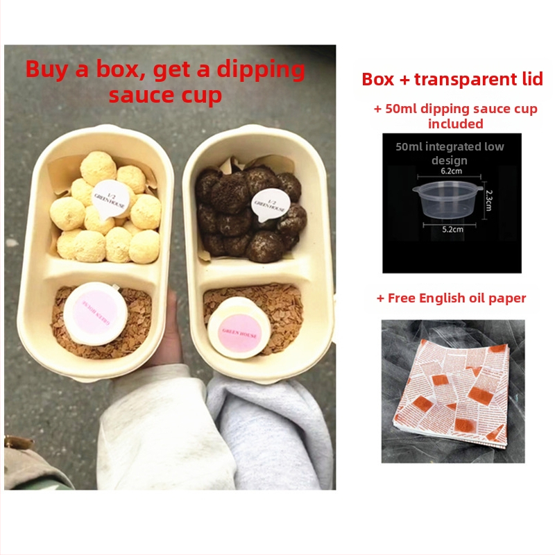 Krabica na mochI s dvomi priehradkami z celulózovej hmoty, mrazuvzdorná, s priehradkou na omáčku na namáčanie