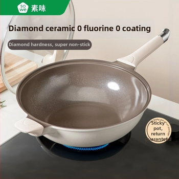 Wok s titanovým sputterovaným povrchom, nepriľnavý, hliníková zliatina, hĺbka 13 cm, hmotnosť 1,8 kg, model TTC001