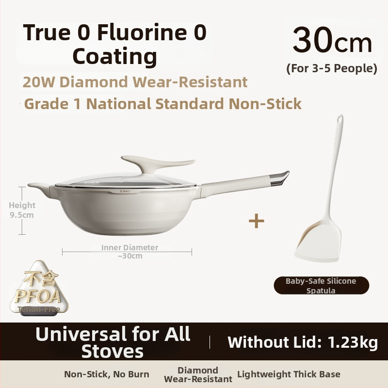 Wok s titanovým sputterovaným povrchom, nepriľnavý, hliníková zliatina, hĺbka 13 cm, hmotnosť 1,8 kg, model TTC001