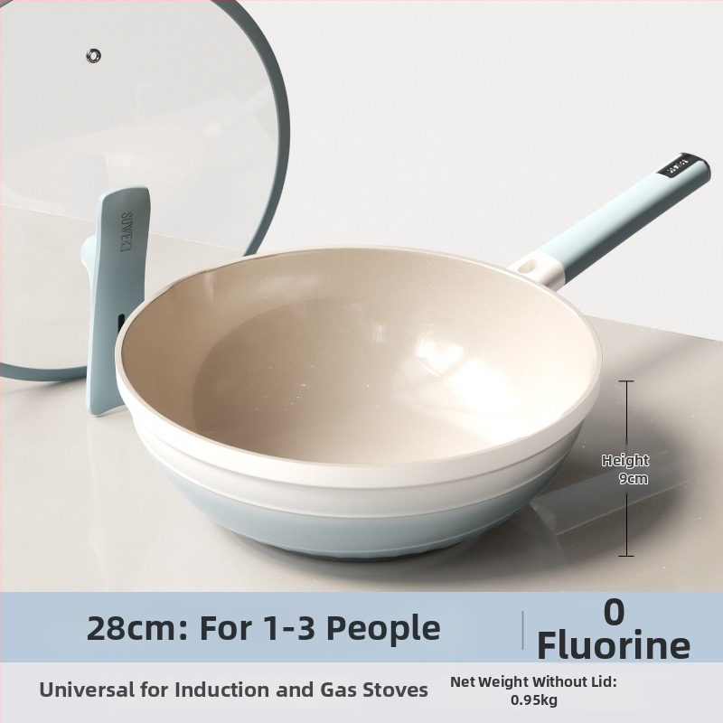Wok s titanovým sputterovaným povrchom, nepriľnavý, hliníková zliatina, hĺbka 13 cm, hmotnosť 1,8 kg, model TTC001