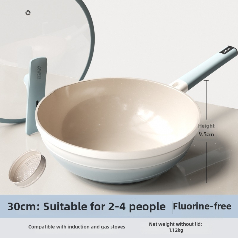 Wok s titanovým sputterovaným povrchom, nepriľnavý, hliníková zliatina, hĺbka 13 cm, hmotnosť 1,8 kg, model TTC001