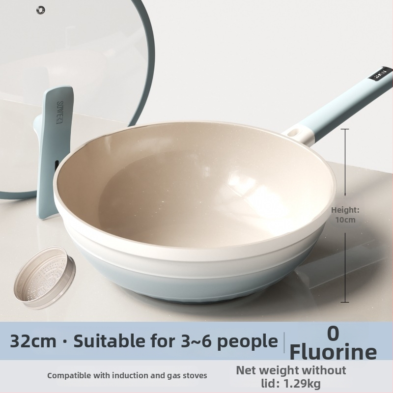 Wok s titanovým sputterovaným povrchom, nepriľnavý, hliníková zliatina, hĺbka 13 cm, hmotnosť 1,8 kg, model TTC001