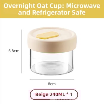 Боросиликатно стъклено бурканче за супи – хранително качество, за съхранение и замразяване на супа, подходящо за микровълнова фурна, кръгла форма, капак с уплътнение