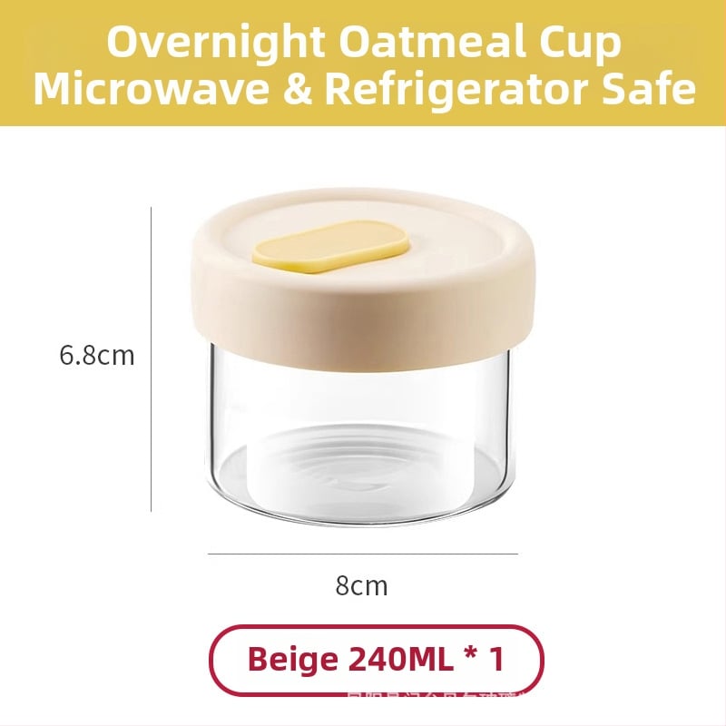 Боросиликатно стъклено бурканче за супи – хранително качество, за съхранение и замразяване на супа, подходящо за микровълнова фурна, кръгла форма, капак с уплътнение