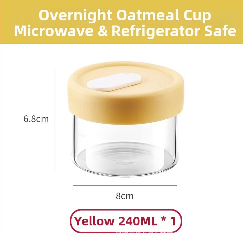 Боросиликатно стъклено бурканче за супи – хранително качество, за съхранение и замразяване на супа, подходящо за микровълнова фурна, кръгла форма, капак с уплътнение