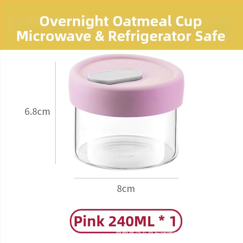 Боросиликатно стъклено бурканче за супи – хранително качество, за съхранение и замразяване на супа, подходящо за микровълнова фурна, кръгла форма, капак с уплътнение