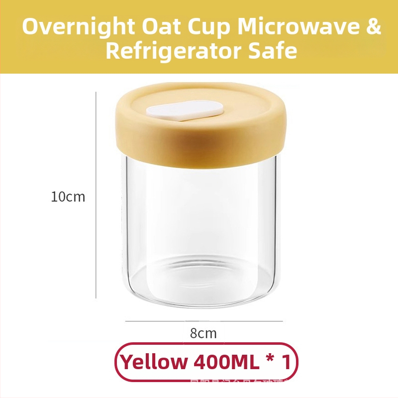 Боросиликатно стъклено бурканче за супи – хранително качество, за съхранение и замразяване на супа, подходящо за микровълнова фурна, кръгла форма, капак с уплътнение