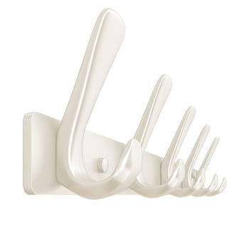 Κρεμάστρα πόρτας με κόλλα για ρούχα, χωρίς διάτρηση, από άνθρακα χάλυβα + ABS, μοντέρνο μινιμαλιστικό στυλ με τρεις σειρές κρεμάστρες, χωρητικότητα 3-5 kg