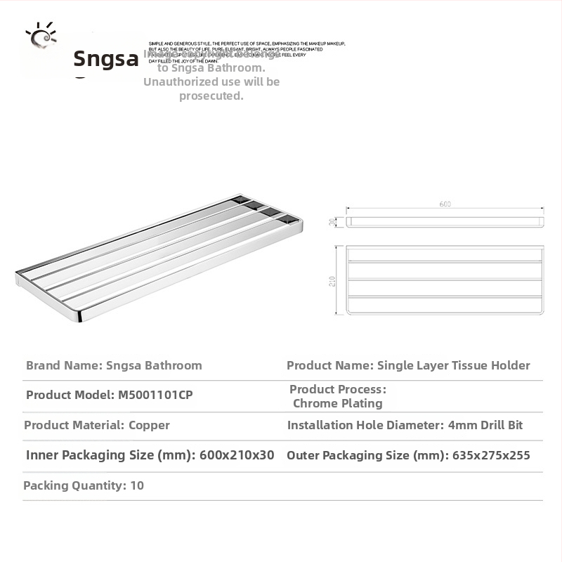 Moderne minimalistički set za kupaonu od čistog bakra s kromiranom završnom obradom, držač ručnika, 2-6 dijelova