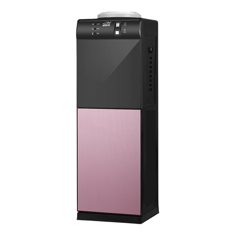 Függőleges forró–hideg vízadagoló háztartási használatra, jégkészítő funkcióval és felülről tölthető palacktartóval