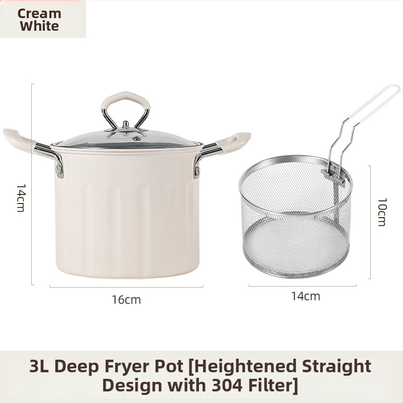 Viacúčelový hrniec na fritovanie a varenie, z rafinovaného železa, sklenené veko, nepřilnavý povrch, model NYZGD