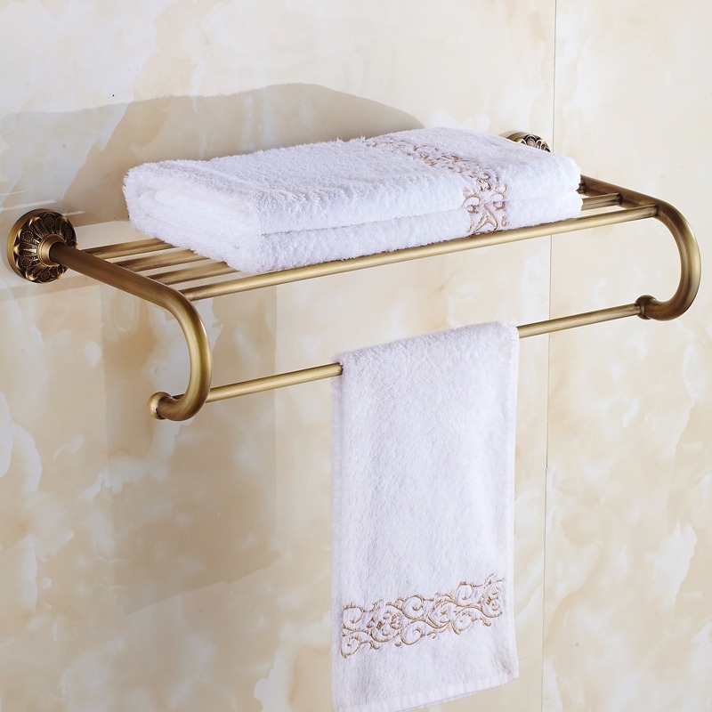 Držač ručnika od bakra, brušena površina, moderni minimalistički stil, dvodijelni komplet, Mutual Leap