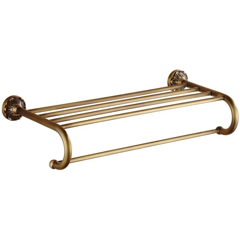 Držač ručnika od bakra, brušena površina, moderni minimalistički stil, dvodijelni komplet, Mutual Leap