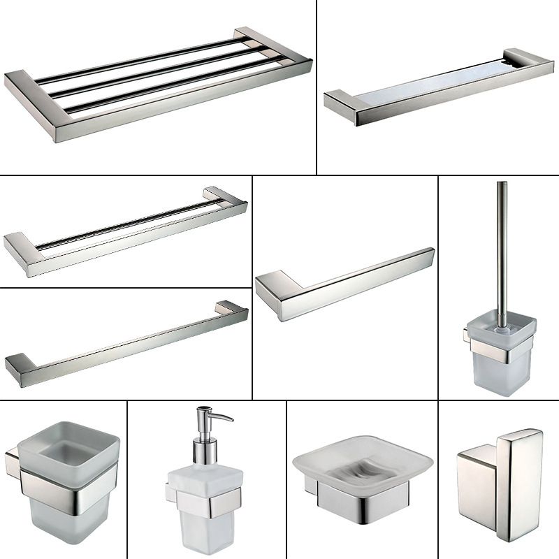 Europski stil stalak za ručnike od nehrđajućeg čelika - set, 2 sloja, nosivost 10 kg, moderni minimalistički dizajn (Model GJ2014)