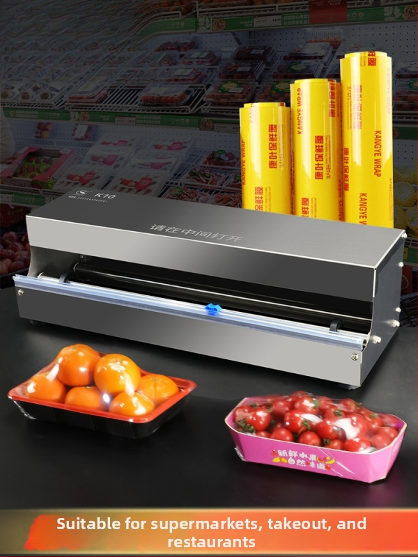 Mașină manuală de ambalat fructe cu folie alimentară, sigilare și tăietor de folie