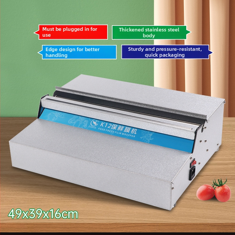 Mașină manuală de ambalat fructe cu folie alimentară, sigilare și tăietor de folie