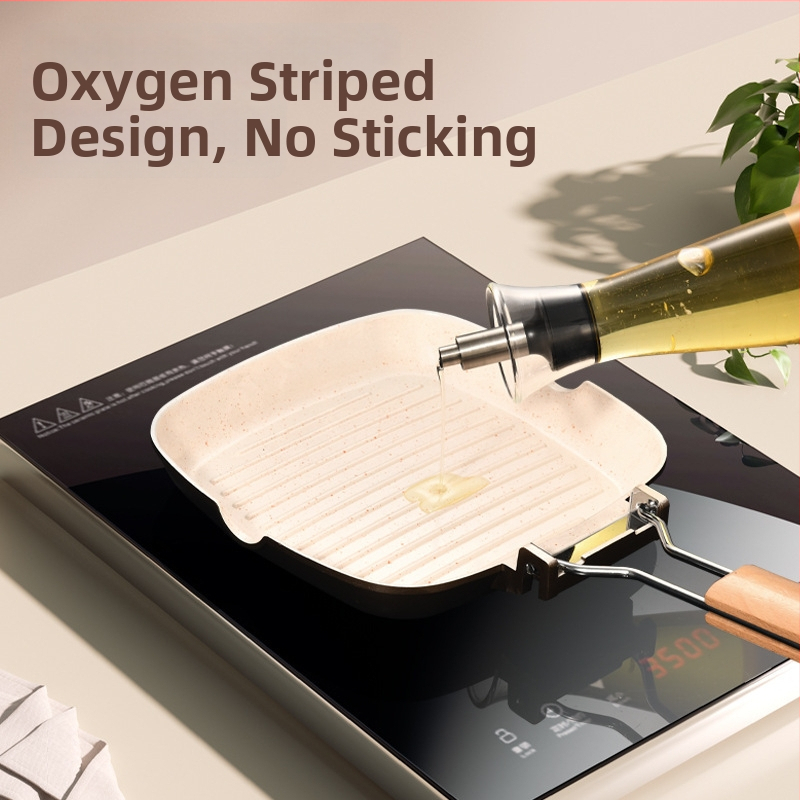 Pánev na vyprážanie z hliníkovej zliatiny, keramická nepriľnavá vrstva, kompatibilná s indukčnou doskou, hĺbka 3,5 cm, hmotnosť 830 g