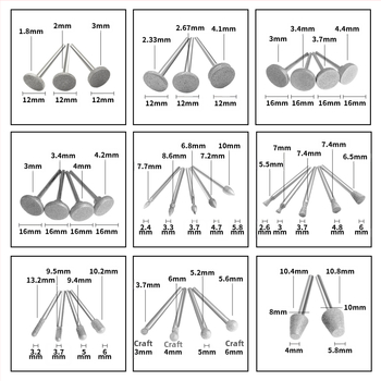 Diamantová brúsna ihla na rezbárstvo jade – škrabanie, brúsenie, vŕtanie, DIY remeslá, gravírovanie; nástroj s veľkou hlavou na brúske; Yunbei, 20 000 rpm, pre iné materiály, pre brúsne disky
