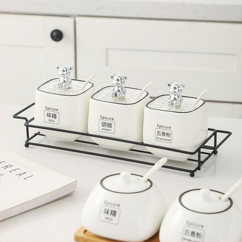 Kerámia fűszers tartó készlet — könnyű luxus stílus, anyag kerámia, testreszabás nélkül