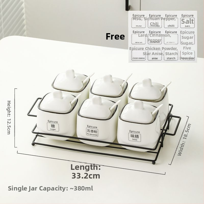 Kerámia fűszers tartó készlet — könnyű luxus stílus, anyag kerámia, testreszabás nélkül
