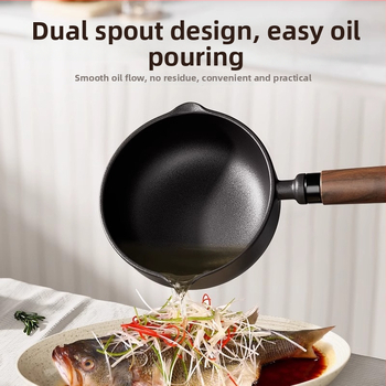 Litínová hlboká panvica na nalievanie oleja, antiadhézna, model 985