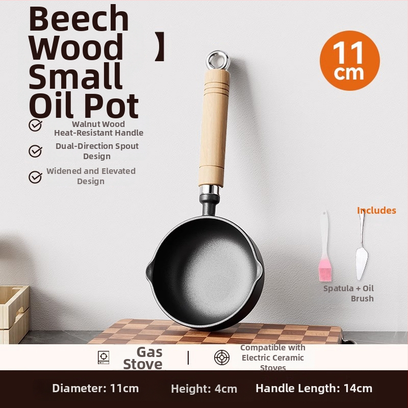 Litínová hlboká panvica na nalievanie oleja, antiadhézna, model 985