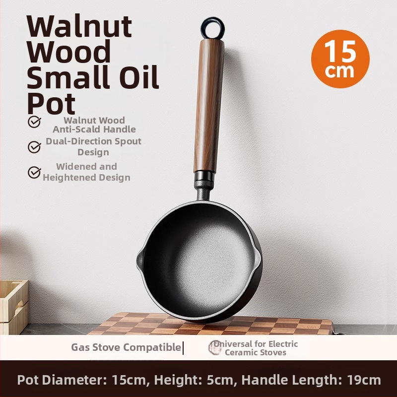 Litínová hlboká panvica na nalievanie oleja, antiadhézna, model 985