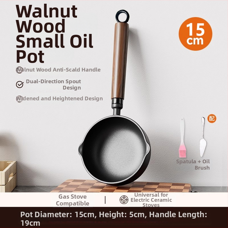 Litínová hlboká panvica na nalievanie oleja, antiadhézna, model 985