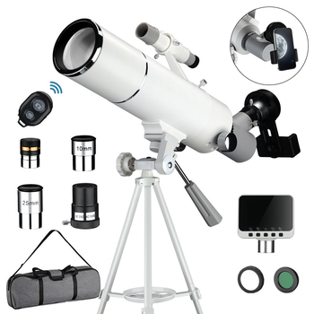 Астрономически телескоп с голям екран и свързване към смартфон за HD снимки и видеоклипове; голям апертура.
