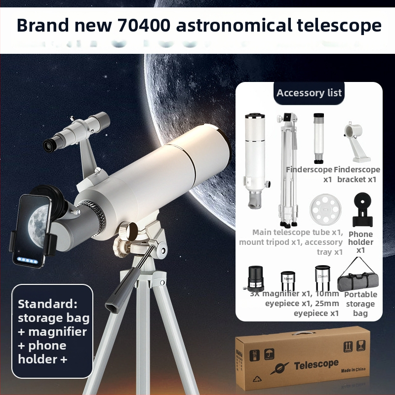 Astronomický ďalekohľad s vysokým rozlíšením a veľkou obrazovkou, pripojenie k smartfónu pre HD fotografie a videá, s veľkou clonou objektívu.