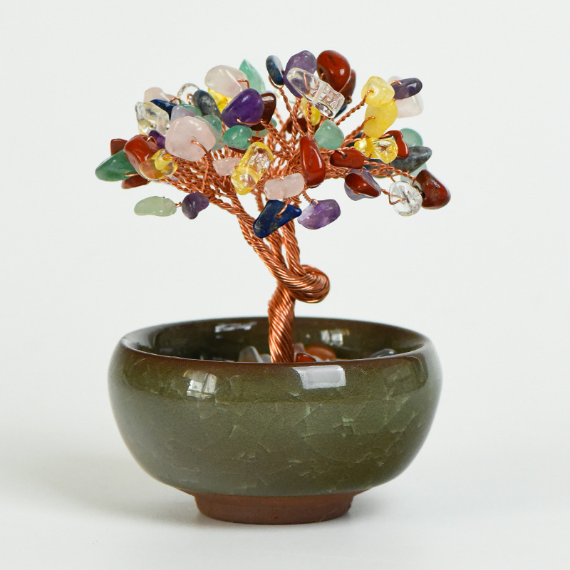 Teáscsésze állvány kristályból – kristály durva kő, új kínai stílus, Zhishanfang márka, nagykereskedelmi csomagolás