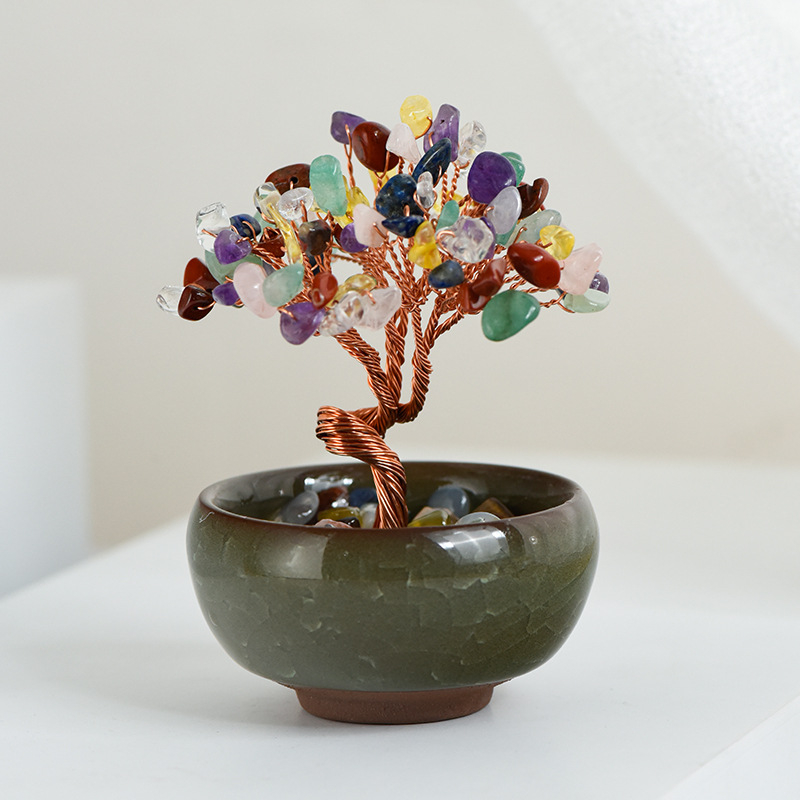 Teáscsésze állvány kristályból – kristály durva kő, új kínai stílus, Zhishanfang márka, nagykereskedelmi csomagolás