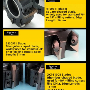Keményötvözetes marófejű vágóélek, modellek YT15, YW1, YW2 és YG8; márka HZ; ötvözetek YG6, YG6Z, YG8, YT5