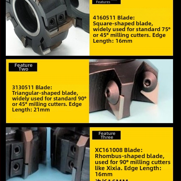 Keményötvözetes marófejű vágóélek, modellek YT15, YW1, YW2 és YG8; márka HZ; ötvözetek YG6, YG6Z, YG8, YT5