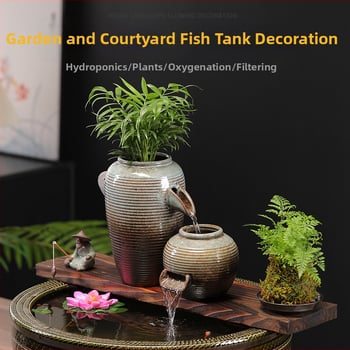 Κεραμικό διακοσμητικό ενυδρείου με γλασαρισμένη επιφάνεια, νέο κινεζικό στυλ, πολύχρωμη γλάσα