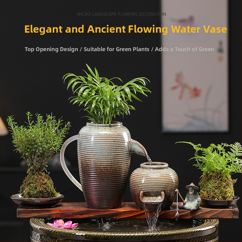 Κεραμικό διακοσμητικό ενυδρείου με γλασαρισμένη επιφάνεια, νέο κινεζικό στυλ, πολύχρωμη γλάσα