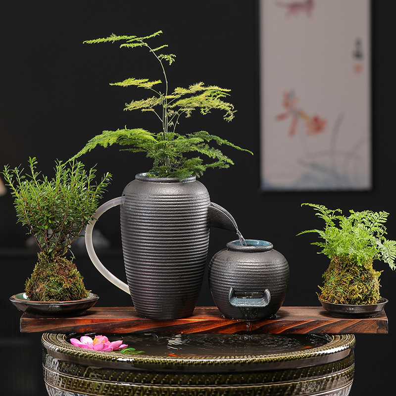 Κεραμικό διακοσμητικό ενυδρείου με γλασαρισμένη επιφάνεια, νέο κινεζικό στυλ, πολύχρωμη γλάσα