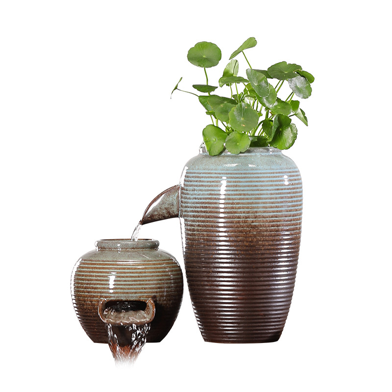 Κεραμικό διακοσμητικό ενυδρείου με γλασαρισμένη επιφάνεια, νέο κινεζικό στυλ, πολύχρωμη γλάσα