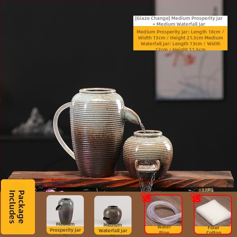 Κεραμικό διακοσμητικό ενυδρείου με γλασαρισμένη επιφάνεια, νέο κινεζικό στυλ, πολύχρωμη γλάσα