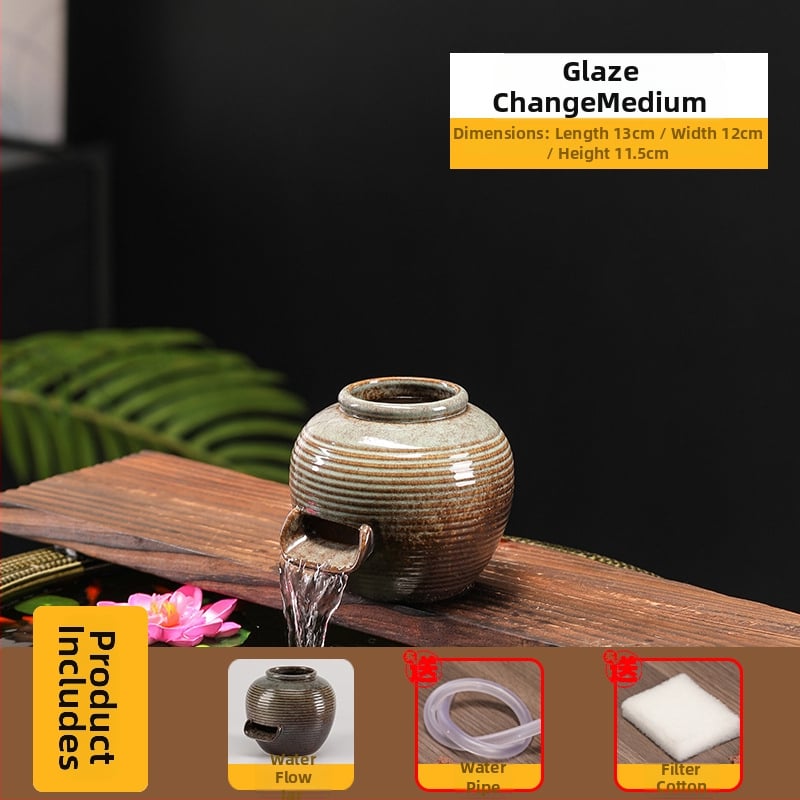 Κεραμικό διακοσμητικό ενυδρείου με γλασαρισμένη επιφάνεια, νέο κινεζικό στυλ, πολύχρωμη γλάσα