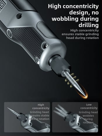 Kézben tartható elektromos csiszoló jáde- és fa faragáshoz, polírozó funkcióval