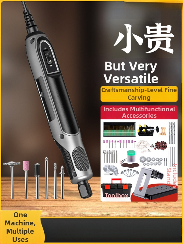 Kézben tartható elektromos csiszoló jáde- és fa faragáshoz, polírozó funkcióval