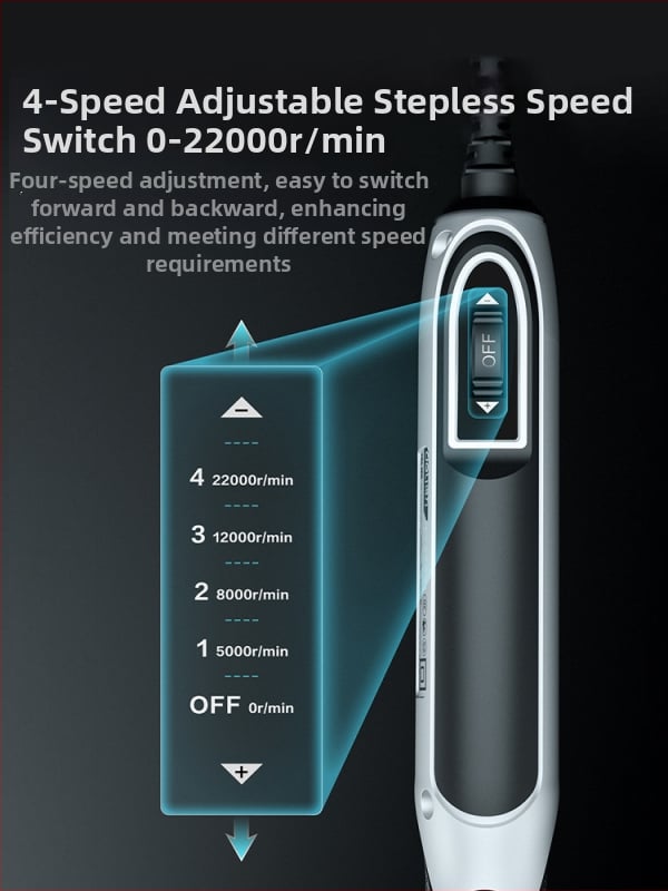 Kézben tartható elektromos csiszoló jáde- és fa faragáshoz, polírozó funkcióval